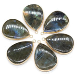 Labradorite Water Drop Pendant Natural Agates Stone Necklace