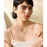 Stylish Oval Pendant Necklace Natural Stone Stainless Steel Women's Jewelry