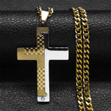 Splice Cross Stainless Steel Pendant Chain Necklace For Men