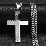 Splice Cross Stainless Steel Pendant Chain Necklace For Men