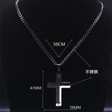 Splice Cross Stainless Steel Pendant Chain Necklace For Men