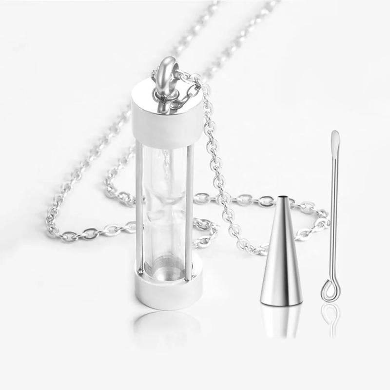 Stainless Steel Eternal Hourglass Urns Necklace For Ashes