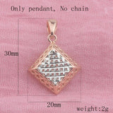 FJ Women Rhombus 585 Rose Pendant Necklace Jewelry