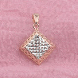 FJ Women Rhombus 585 Rose Pendant Necklace Jewelry