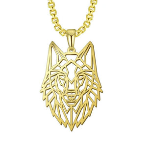 Men's Stainless Steel Wolf Head Pendant Necklace Vintage Animal Chain