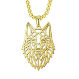 Men's Stainless Steel Wolf Head Pendant Necklace Vintage Animal Chain