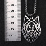 Men's Stainless Steel Wolf Head Pendant Necklace Vintage Animal Chain