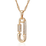 Rose Gold Pendant Necklace with Zircon - Women's Jewelry