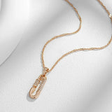 Rose Gold Pendant Necklace with Zircon - Women's Jewelry