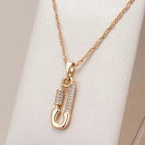 Rose Gold Pendant Necklace with Zircon - Women's Jewelry