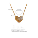 CZ Heart Pendant Steel Necklace Valentine Gift