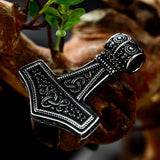 Viking Mjolnir Thor's Hammer Pendant Owl Pattern Retro Amulet Men