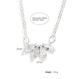 Leaf Shape Zircon Pendant Necklace For Women Clavicle Chain Elegant Jewelry
