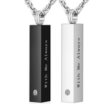 Stainless Steel Birthstone Cube Urn Necklace Pendant