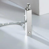 Stainless Steel Birthstone Cube Urn Necklace Pendant