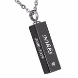 Stainless Steel Birthstone Cube Urn Necklace Pendant