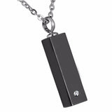 Stainless Steel Birthstone Cube Urn Necklace Pendant