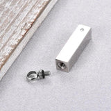 Stainless Steel Birthstone Cube Urn Necklace Pendant