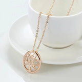 Kinel 585 Rose Lucky Tree Pendant Necklace Natural Zircon Daily Jewelry