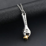 Wrench Cremation Jewelry Spanner Urn Necklace with Heart Stainless Steel Locket