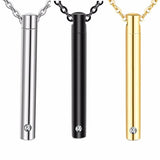 Men Stainless Steel Perfume Holder Pendant Angel Wing Charm Necklace