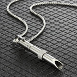 Stainless Steel Meditation Pendant Necklace Whistle Couple Jewelry