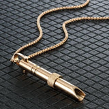 Stainless Steel Meditation Pendant Necklace Whistle Couple Jewelry