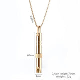 Stainless Steel Meditation Pendant Necklace Whistle Couple Jewelry