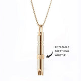 Stainless Steel Meditation Pendant Necklace Whistle Couple Jewelry