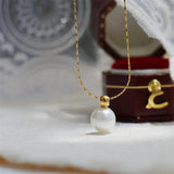 Women's Chain Pearl Pendant Short Necklace Neck Jewelry for Girls