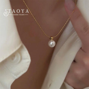 Women's Chain Pearl Pendant Short Necklace Neck Jewelry for Girls