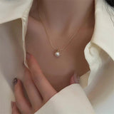 Women's Chain Pearl Pendant Short Necklace Neck Jewelry for Girls