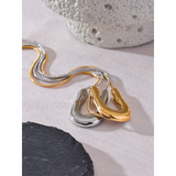 316L Stainless Steel U-Shape Pendant Necklace 18K PVD Plated Collar Jewelry