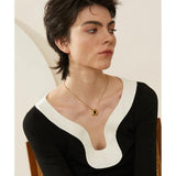 CZ Pendant Stainless Steel Necklace Stylish Jewelry
