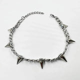 Hip-Hop Metal Rivet Pendant Necklace Punk Rock Gothic Charm 90s Jewelry