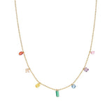 Colorful Zirconia Stainless Steel Collar Necklace for Women