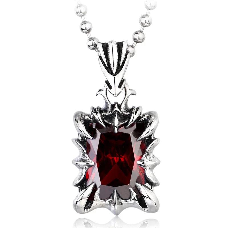 316L Stainless Steel Red Pendant Necklace Unique Jewelry