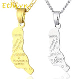 Comoros Map Pendant Necklace in Gold/White - P11
