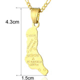 Comoros Map Pendant Necklace in Gold/White - P11