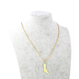 Comoros Map Pendant Necklace in Gold/White - P11