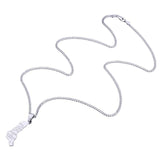Comoros Map Pendant Necklace in Gold/White - P11