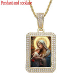 18K Plated Religious Pendant Necklace Stainless Steel Chain