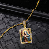 18K Plated Religious Pendant Necklace Stainless Steel Chain