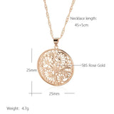 Kinel Hot Glossy Metal Flower Pendant Necklace 585 Rose Fine Daily Jewelry
