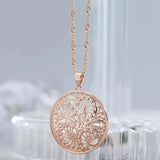 Kinel Hot Glossy Metal Flower Pendant Necklace 585 Rose Fine Daily Jewelry