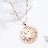 Kinel Hot Glossy Metal Flower Pendant Necklace 585 Rose Fine Daily Jewelry
