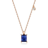 Kinel Square Stone Necklace 585 Rose Natural Zircon Pendant