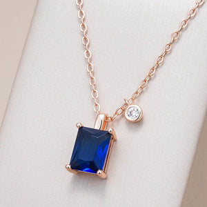 Kinel Square Stone Necklace 585 Rose Natural Zircon Pendant