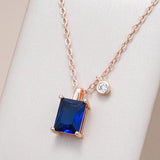 Kinel Square Stone Necklace 585 Rose Natural Zircon Pendant