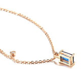 Kinel Square Stone Necklace 585 Rose Natural Zircon Pendant